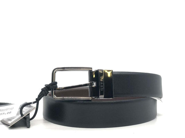GUESS Cintura uomo double face nera/ marrone