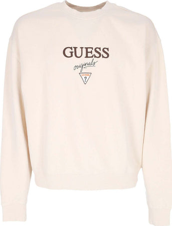 GUESS-ORIGINALS-Felpa-Girocollo-Uomo-Go-Baker-Logo-Crewneck-Sandy-Shore-Multi-da-uomo