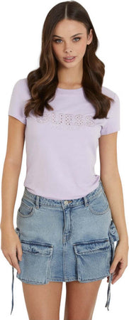 Guess-t-shirt-lilla-logo-strass-Sangallo-W4GI14-J1314