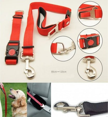 Guinzaglio-Cintura-Di-Sicurezza-Per-Cani-Cane-+-Collare-Regolabile-X-Sedile-Auto