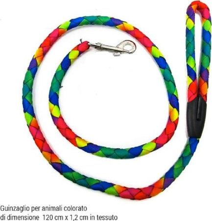 Guinzaglio-Per-Animali-Cani-Cane-1,2x120-Cm-In-Tessuto-Gancio-Acciaio-Multicolor
