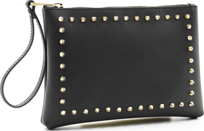Gum Bc4042/1 Pochette Da Donna Gum Design by Gianni Chiarini Nera Pochette Zip Con Manico Rinforzato Dettaglio Borchie Pochette 25x18x4 Cm Moda/Donna/Borse/Pochette e Clutch Starbag - Gaeta, Commerciovirtuoso.it