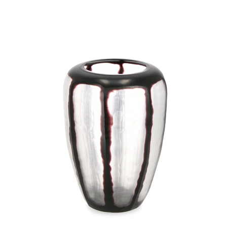 Vaso "Kirinda" prodotto in vetro fatto a mano trasparent nero