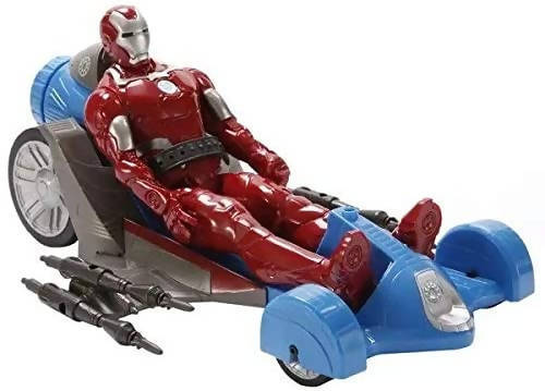 Hasbro Avengers Iron Man 30 Cm Più Veicolo Personaggio Super Eroe Giocattolo con Macchina Lancia Razzi +4A