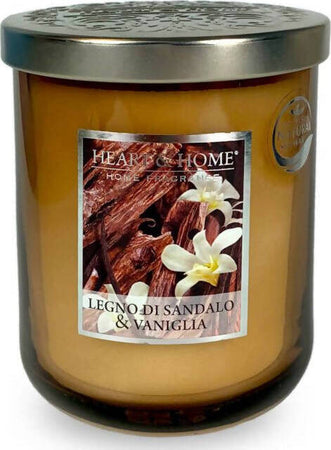 Heart&Home Candela Profumata di Soia Legno di Sandalo e Vaniglia 115gr. Fragranza per Ambienti Biodegradabile Durata 75 ore Candela Profumata Tiziana non solo gioielli - Civitanova Marche, Commerciovirtuoso.it