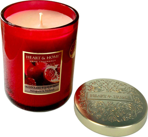 Heart&Home Candela Profumata In Cera Di Soia Melograno Rosso Rubino -115 gr- Fragranza Per Ambienti 30 ore Candela di Soia Tiziana non solo gioielli - Civitanova Marche, Commerciovirtuoso.it