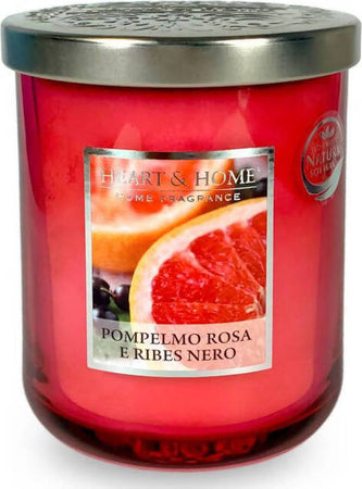 Heart&Home Candela Profumata In Cera di Soia Pompelmo Rosa e Ribes Nero 115gr. Candele Profumate per La Casa Candela Tiziana non solo gioielli - Civitanova Marche, Commerciovirtuoso.it