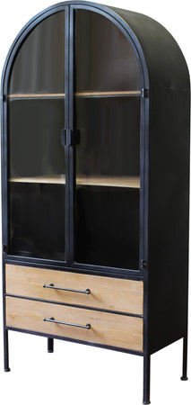 HENDRICKS---vetrina-industrial-in-metallo-con-due-cassetti-cm-81,5-x-40-x-180-h-Antracite-Milani-Home