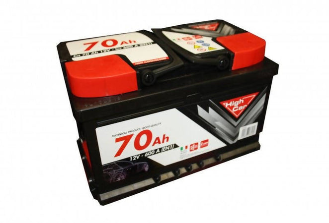 HIGH CAR Batteria Auto da 70AH 600A 12V polo positivo destro cassetta L1 L3B HIGH CAR