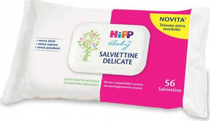 HIPP Salviettine Delicate 56 pezzi Hipp Baby Salviette Umide Delicate 56 Pezzi Olio Di Mandorla No Alcol Salviettine Sanitaria Gioia del Bimbo - Villa San Giovanni, Commerciovirtuoso.it