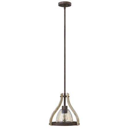 Sospensione Industrial Nordica Middlefield Acciaio Ferro Ruggine Legno Luce E27