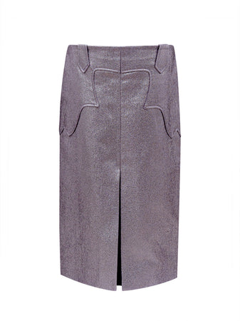 Tom Ford Gonna Lurex in Eco-Pelle Viola da donna