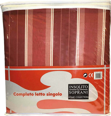 Home Collection Completo Una Piazza Coperta 100% Cotone Rosso Fantasia a Righe E Federa Con Bottoni Bianchi E Lenzuolo Bianco Con Angoli Elasticizzati Casa e cucina/Tessili per la casa/Biancheria per la cameretta/Lenzuola e federe/Lenzuola Ideart - Valdilana, Commerciovirtuoso.it