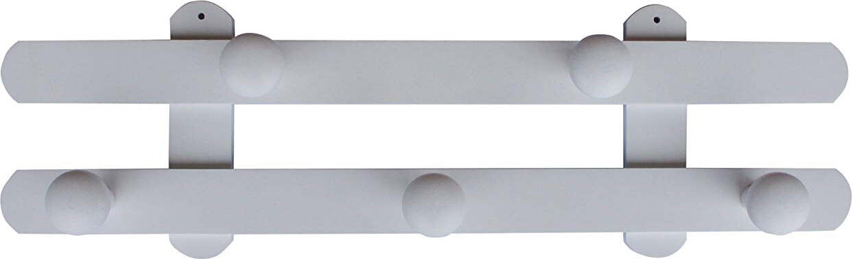 Home-System-R21465-Portabiti-Appendiabiti-in-Legno-a-5-Posizioni,-Bianco