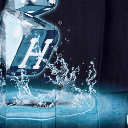 HUF-Camicia-Manica-Corta-Uomo-Dice-Woven-Top-Black-da-uomo