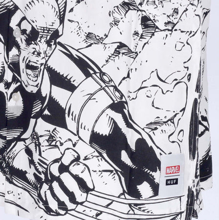 HUF-Camicia-Manica-Corta-Uomo-X-men-Resort-Shirt-X-Marvel-White-da-uomo