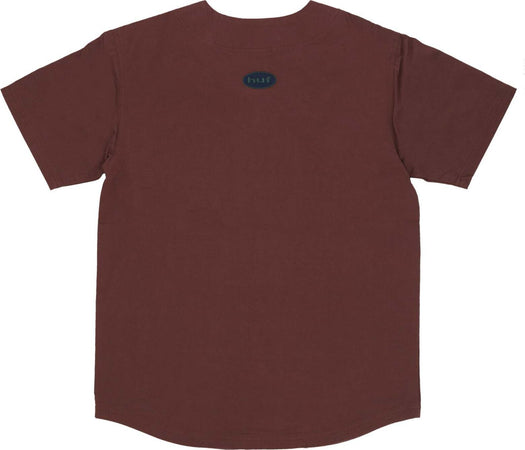 HUF-Casacca-Bottoni-Uomo-Team-Baseball-Jersey-Eggplant-da-uomo