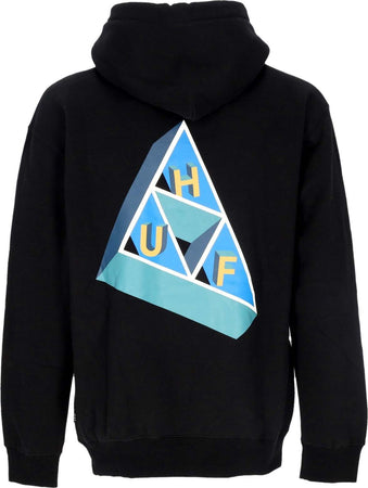 HUF-Felpa-Cappuccio-Uomo-Based-Triple-Triangle-Po-Hoodie-Black-da-uomo