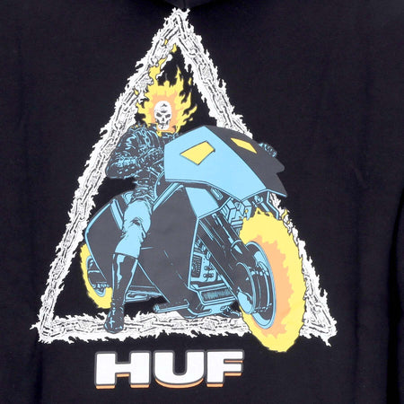 HUF-Felpa-Cappuccio-Uomo-Ghost-Rider-Triple-Triangle-Po-Hoodie-X-Marvel-Black-da-uomo