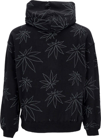 HUF-Felpa-Cappuccio-Uomo-Plantlife-Fleece-Hoodie-Black-da-uomo