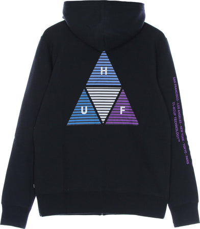 HUF-Felpa-Cappuccio-Zip-Uomo-Prism-Triple-Triangle-Full-Zip-Hoodie-Navy-Blazer-da-uomo