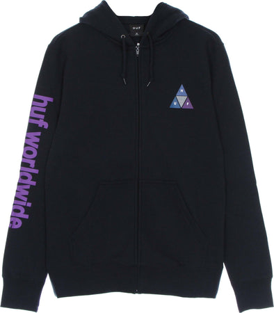 HUF-Felpa-Cappuccio-Zip-Uomo-Prism-Triple-Triangle-Full-Zip-Hoodie-Navy-Blazer-da-uomo