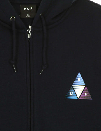 HUF-Felpa-Cappuccio-Zip-Uomo-Prism-Triple-Triangle-Full-Zip-Hoodie-Navy-Blazer-da-uomo