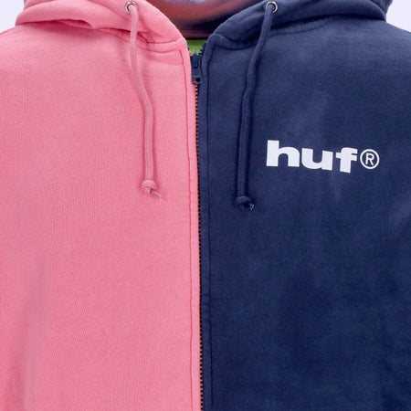HUF-Felpa-Cappuccio-Zip-Uomo-Split-Dye-Full-Zip-Hoodie-Pink/navy-da-uomo