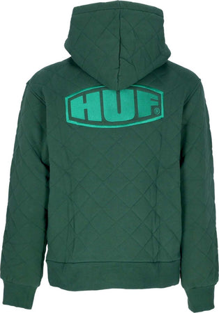 HUF-Felpa-Cappuccio-Zip-Uomo-Workman-Quilted-Full-Zip-Forest-Green-da-uomo