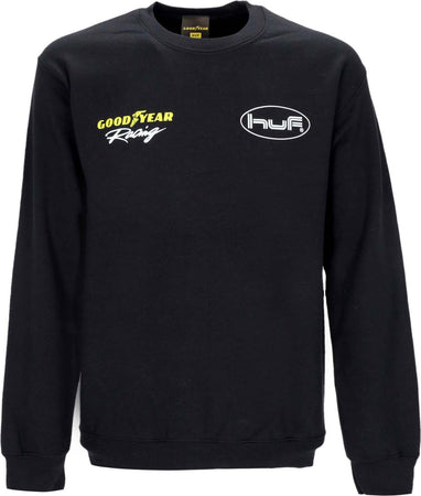 HUF-Felpa-Girocollo-Uomo-F1-Crewneck-X-Goodyear-Black-da-uomo