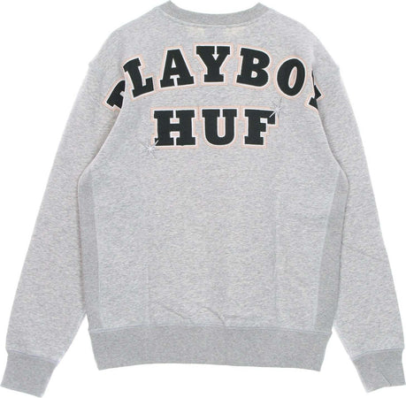 HUF-Felpa-Girocollo-Uomo-Rabbit-Head-Crew-X-Playboy-Grey-Heather-da-uomo