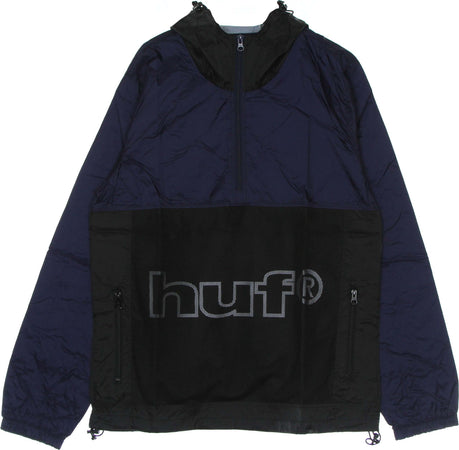 HUF-Giacca-a-Vento-Infilabile-Uomo-Wireframe-Anorak-Navy-da-uomo