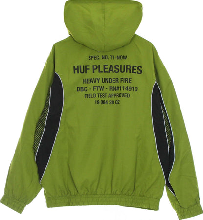 HUF-Giacca-Tuta-Cappuccio-Uomo-Darton-Track-Jacket-X-Pleasures-Green-da-uomo