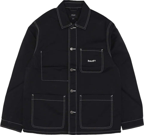 HUF-Giacca-Workwear-Uomo-Contrast-Nylon-Chore-Jacket-Black-da-uomo