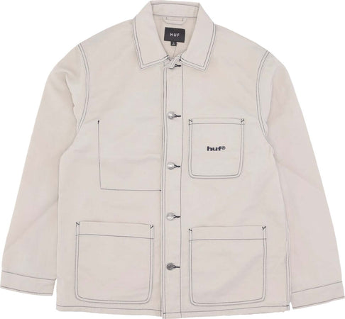 HUF-Giacca-Workwear-Uomo-Contrast-Nylon-Chore-Jacket-Cream-da-uomo