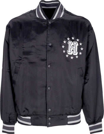 HUF-Giubbotto-Bomber-Uomo-Galactic-Stack-Baseball-Jacket-Black-da-uomo