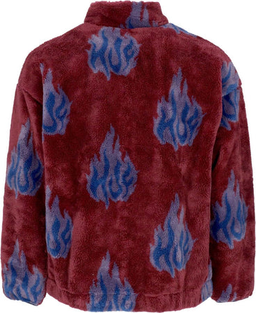 HUF-Orsetto-Uomo-Flamin-Zip-Sherpa-Fleece-Berry-da-uomo