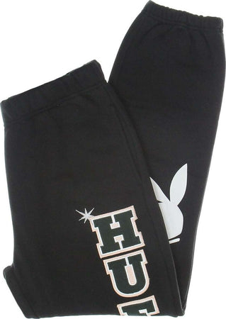 HUF-Pantalone-Tuta-Felpato-Uomo-Rabbit-Head-Fleece-Pant-X-Playboy-Black-da-uomo