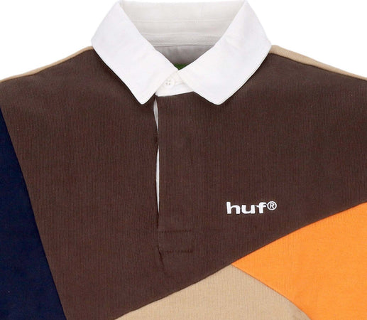 HUF-Polo-Manica-Lunga-Uomo-Mixed-Up-L/s-Knit-Polo-Khaki-da-uomo