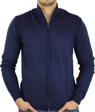 Hugo Boss Cardigan Uomo Cotone Blu Tinta Unita Maglione Con Zip Collo Alto Pullover Maniche Lunghe Classico Moda/Uomo/Abbigliamento/Maglioni e cardigan/Cardigan Euforia - Bronte, Commerciovirtuoso.it