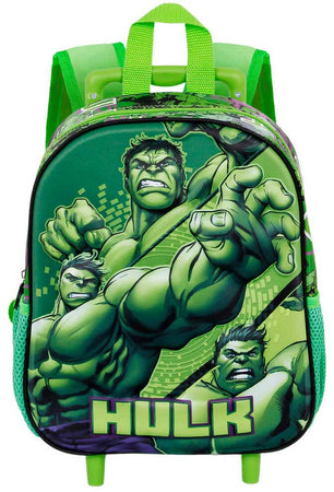 Hulk Verde Zaino 3d Con Ruote Piccolo Hulk Destroyer per Bambini per La Scuola Marvel