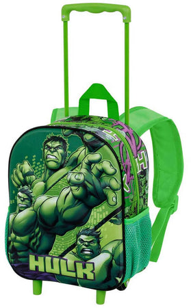 Hulk Verde Zaino 3d Con Ruote Piccolo Hulk Destroyer per Bambini per La Scuola Marvel