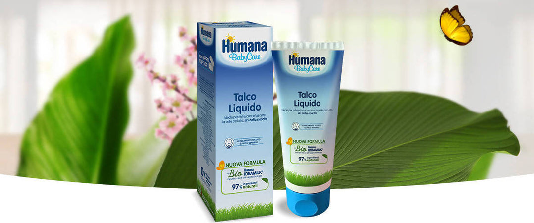 Humana Babycare Talco Liquido 100ml 97% Di Ingredienti Naturali Proprietà Lenitive E Disarrossanti Igiene Sanitaria Gioia del Bimbo - Villa San Giovanni, Commerciovirtuoso.it