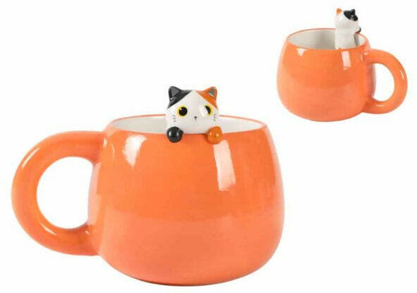 I-TOTAL Tazza in Ceramica con animaletto in ceramica sul bordo, tazza per tè o caffè