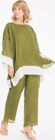 Iconique Pantaloni Donna 100% Lino Verdi Modello Dritto E Ampio Pantalone a Vita Media Comodi E Freschi Moda/Donna/Abbigliamento/Pantaloni You Store - Messina, Commerciovirtuoso.it