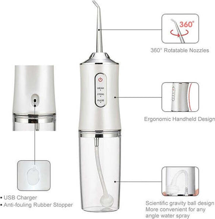 Idropulsore-Dentale-Portatile-3-Modalità-4-Ugelli-Ricambio-Ipx7-Usb-Ricaricabile