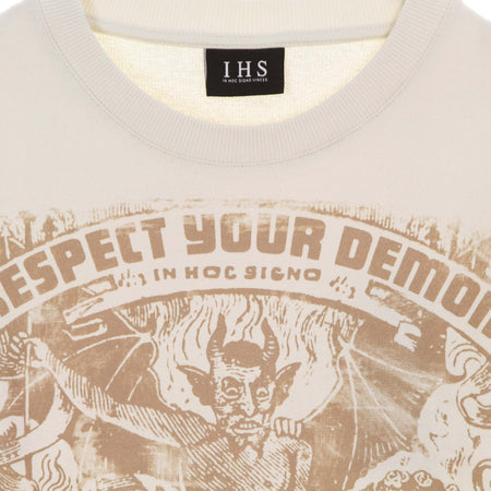 IHS-Felpa-Leggera-Girocollo-Uomo-Respect-Your-Demon-Sweatshirt-Natural-da-uomo
