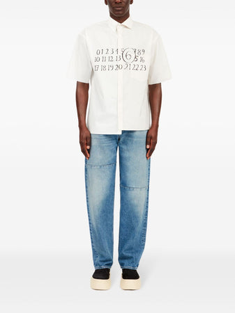 MM6 Maison Margiela Camicia asimmetrica in popeline da uomo
