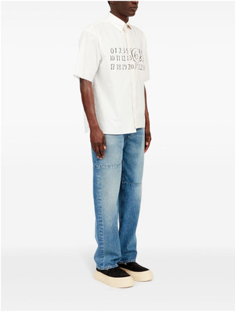 MM6 Maison Margiela Camicia asimmetrica in popeline da uomo