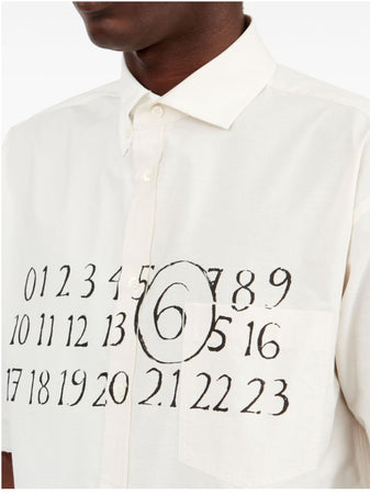 MM6 Maison Margiela Camicia asimmetrica in popeline da uomo